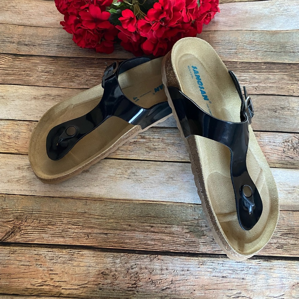 Sanosan Black Thong Sandals EU Size 41/US Size 10-10.5